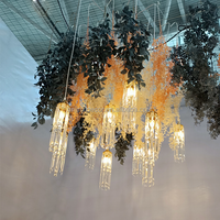 Lustre en acrylique avec 10 têtes détachables, guirlande lumineuse suspendue pour la décoration des plafonds de lieux de mariage