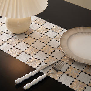 Nordic Minimalist Table Runner Gold Waterproof Non <b>Slip</b> Heat Insulating <b>Long</b> Strip Placemat Western Style - Product Image 2