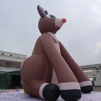 Envío aéreo gratuito a puerta, ciervo navideño inflable 11M 36 pies globo de Reno inflable hecho a medida con luz