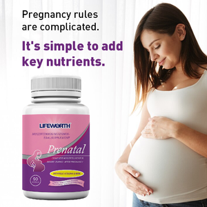 Lifeworth Folic asit <span class=keywords><strong>Vitamin</strong></span> <span class=keywords><strong>D</strong></span> Omega <span class=keywords><strong>3</strong></span> Dha çiğneme takviyesi Prenatal formülü günlük Multivitamin kapsüller - Product Image 3