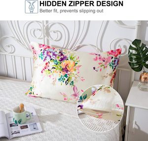 <b>Satin</b> Woven Plain Pillowcase with Custom Design and Hidden Zipper for Hair & Skin Care Home & Hospital Use - Product Image 2