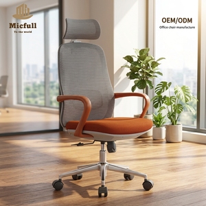 Chaises <span class=keywords><strong>de</strong></span> <span class=keywords><strong>bureau</strong></span> exécutives industrielles <span class=keywords><strong>de</strong></span> <span class=keywords><strong>luxe</strong></span>, modernes, en maille grise, pivotantes, pour <span class=keywords><strong>bureau</strong></span> à domicile, avec accoudoir fixe rouge monobloc, pour hôpital et école - Product Image 1