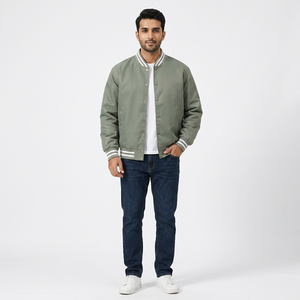 FINER THREADS Men's Varsity Jacket Custom Logo Embroidery Casual <b>Camouflage</b> Coated Winter High Quality 100% Cotton Breathable - Product Image 1