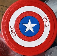 Haltères en acier pour hommes, thème Captain America, robustes, écologiques, sans odeur, pour la salle de sport à domicile, pour hommes et femmes