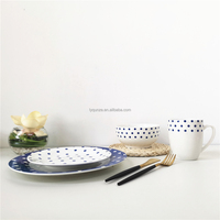 Französisches Design Polka-Dot-Geschirr Keramik-Porzellan-Speiseservice