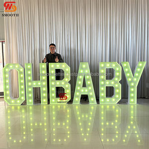 Lettres lumineuses géantes en métal pour événements de mariage, numéros de 0 à 9, OH BABY, 4 pieds, RGB LED, pour décoration d'anniversaire - Product Image 3
