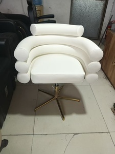 เก้าอี้เสริมสวยทรงกลมฐานทองหุ้มหนังสีน้ำตาล รุ่น Z Modern Beauty Salon Furniture ขนาดเล็ก หรูหรา หมุนได้ สำหรับผู้หญิง - Product Image 6