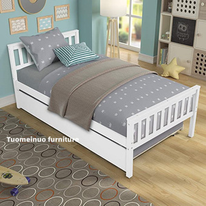 <span class=keywords><strong>Lit</strong></span> à plateforme double avec cadre de <span class=keywords><strong>lit</strong></span> en bois massif avec tête de <span class=keywords><strong>lit</strong></span> repose-pieds pour adolescents garçons filles - Product Image 2