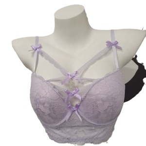 Conjunto de sujetador sexy estilo francés con lazo cruzado, lencería romántica para mujer, sujetador puro y seductor para chicas jóvenes. - Product Image 5