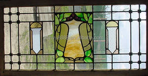 Panneau de vitrail Tiffany personnalisé en cuivre massif à motif floral rectangulaire pour fenêtre ou mur avec chaîne - Product Image 6