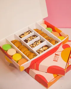 Benutzer definierte Cookie Dessert Snack Schokolade Picknick Dessert Dip Cake Box Catering Geschenk Platte Boxen mit Teiler