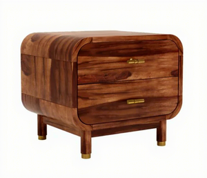 Mesita de Noche Moderna de Madera con Dos Cajones, Diseño de Almacenamiento, Mueble Independiente para Dormitorio, Mesa Auxiliar para Sala de Estar u Oficina en Casa - Product Image 2