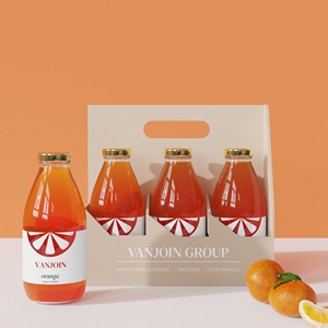 Tùy chỉnh 6 gói chai nước trái cây bao bì tàu sân bay trường hợp hộp sóng đầu hồi hộp bao bì với tay cầm - Product Image 6