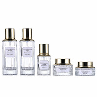 Luxe 30 50 g 40 100 120 ml Vide Soins De La Peau Lotion Crème Verre Rond Sérum Pompe Bouteille pour Cosmétiques Liquide Emballage Ensemble