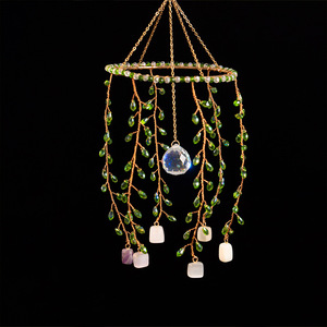Campana de Viento Decorativa con Atrapasueños, Hecha a Mano, Estilo Bohemio Irregular, Moderna, Minimalista, con Piedras de Cristal Naturales, Envío Directo - Product Image 5