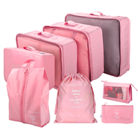 Ensemble de 6 pièces 8 pièces organisateur de voyage à compression portable personnalisé ensemble de cubes d'emballage de bagages pour le voyage