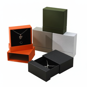 Eco-Friendly Lightweight Drawer Paperboard Jewelry Box with Gold Foil Recyclable Material for Retail Display and <b>Packaging</b> - Product Image 1
