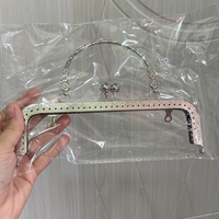 20cm sac poignée décorative bricolage à la main couture portefeuille cadre alliage perle baiser fermoir pour sac à main sac à main accessoire