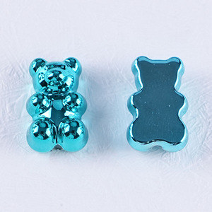 Perles en forme d'ours à trou vertical, perles à trou droit en métal électroplaqué, perles pour bracelets DIY, perles pour téléphones, matériau pour autocollants en époxy - Product Image 3