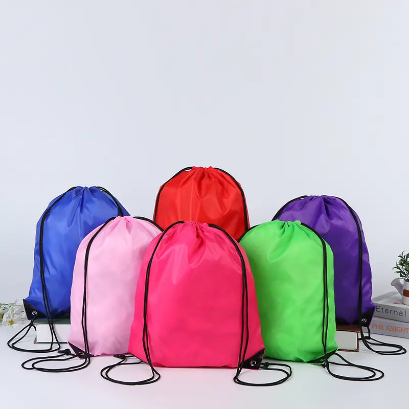 Waterproof Large Capacity Portable Foldable drawstring Backpack bag custom printed LOGO