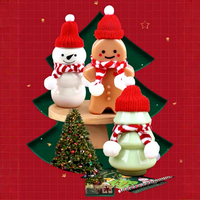 Bouteille de thé au lait Peiquan 400 ml en forme de bonhomme en pain d'épices, bonhomme de neige, arbre de Noël, gobelet à thé au lait jetable en plastique PET transparent