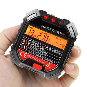 GAIN PCM-340 Probador Digital de Enchufes, Detector de Tomas de Corriente, Indicador de Resultado con Luz Roja, GFCI / Estándar de 3 Cables - Product Image 1