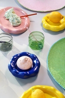 Nordic Ins Assiettes à dessert en forme de beignet créatif Assiette en céramique potelée en grès émaillé de couleur