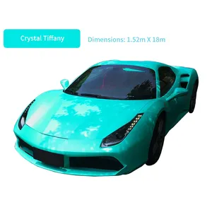 High Glossy Crystal Post Green Vinyl Wrap Color Change Foil Bubble Free PVC Wrapping Film Car Decoration Vinyl Sticker