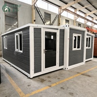 Maisons conteneurs préfabriquées pliables à installation rapide de 20 et 40 pieds, mini-maisons préfabriquées pliables, bureaux, hôtels et villas extensibles