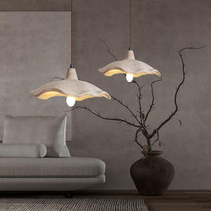 Lámpara Colgante LED de Microcemento Color Crema Estilo Wabi-Sabi, Luz Blanca Cálida, Altura Ajustable, Regulable, Garantía de 3 Años - Product Image 3