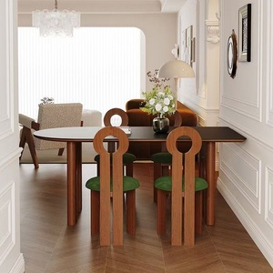 <span class=keywords><strong>Mesa</strong></span> de <span class=keywords><strong>Comedor</strong></span> de <span class=keywords><strong>Madera</strong></span> <span class=keywords><strong>Maciza</strong></span> de Estilo Francés de <span class=keywords><strong>Segunda</strong></span> <span class=keywords><strong>Mano</strong></span>, Forma Semicircular para Apartamentos Pequeños - Product Image 3