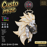 Pendentif Hip Hop de Luxe en Argent Sterling 925 avec Moissanite, Personnage 3D Entièrement Pavé, Pendentif Statement pour Homme, Cadeau de Fête