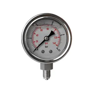 Stabiele Prestatiedruk 6 Bar Manomaeter Psi Meter Met Glycerine