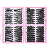 Cils en grappe Euro-Américains 10-18mm Courbure D, faux cils segmentés DIY, volume naturel