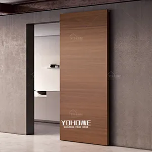 Guangdong yohome custom hotel room ghost sliding door interior ghost walnut sliding door flush ghost door slides