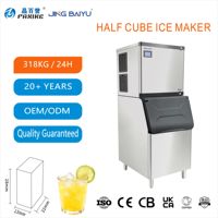 Máquina de Hielo Semi Cuadrada al por Mayor, 200 kg, Gran Capacidad de Almacenamiento, Máquina de Hielo de Cubos Medios de Acero Inoxidable SUS304 para Cocina Comercial