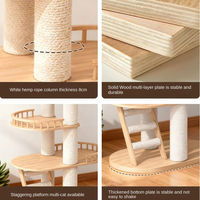 Arbre à chat en bois massif sur mesure, mobilier de luxe multi-niveaux pour chats avec griffoir et hamac pour chats d'intérieur