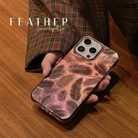 Accessoires pour téléphone, coque de téléphone brillante en plumes pour Aifon 14 Pro Max oppo A78/huawei P40 Lite/samsung a 54