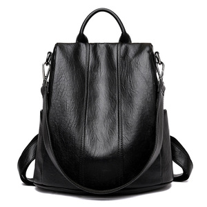 Mochila de Mujer, Moda Transfronteriza 2023, Estilo Coreano, Combinable con Todo, de Piel Vacuna, Bolso de Mujer de Cuero Suave Antirrobo - Product Image 1