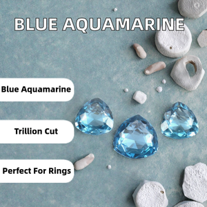 Espinela Azul Natural, Corte Trillón, Facetada, Gema Suelta para Anillos de Boda, Joyería de Compromiso, Diseño de Anillos Personalizados - Product Image 2