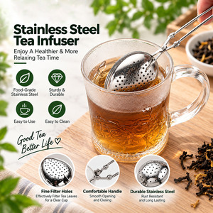 Infusor de té de malla de acero inoxidable chapado en oro con forma de corazón, personalizado, económico, con asa - Product Image 4