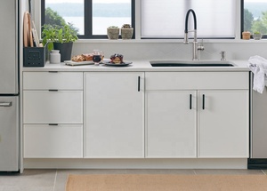 Gabinetes de cocina sin marco carcasa madera contrachapada/MDF/tablero de partículas unidades de gabinete de cocina modulares RTA losa al ras hecha en Vietnam - Product Image 6
