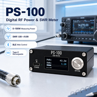 Anysecu PS-100 Digital RF Power and SWR Meter 100W HF Through-Type Wattmeter PEP Average BLE Web Control 24 Titik Kalibrasi