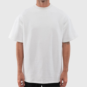 T-shirt Homme Oversize en Coton Uni à Col Rond et Épaules Tombantes, Style Streetwear, Coupe Boxy, Grammage Lourd - Product Image 3