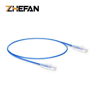 Zefan Stock Cat6 Rj45 kabel Patch jaringan Pvc Cm kabel Patch Cetak 1m ramping Cat6 Utp 28awg tembaga kabel Patch jaringan Rj45