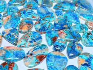 Lote al por mayor de grado AAA de alta calidad de cabujones de azurita verde Natural Shattuckite para la fabricación de joyas - Product Image 2