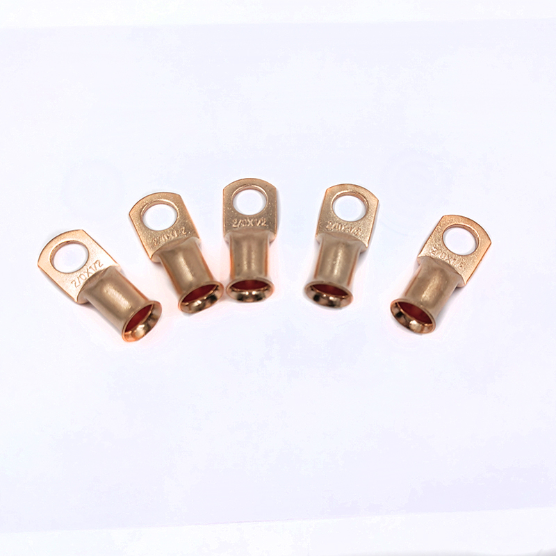 10) 4 Gauge Ring 3/8 Hole Terminal Battery Lug Bare Copper Un-Insulated Awg