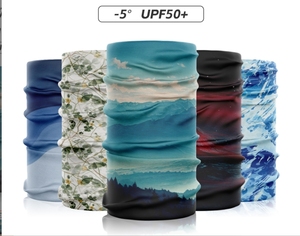 Masque facial de cyclisme extérieur avec protection UV, manches en soie glacée d'été, écharpe tubulaire 3D imprimée pour moto, bandana sans couture - Product Image 2