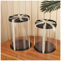 OMT boîtes d'emballage de gâteau en PET transparentes rondes multifonctions de luxe pour les invités de mariage