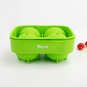 Wolecok Moule boule <span class=keywords><strong>de</strong></span> glace et cube en silicone écologique <span class=keywords><strong>de</strong></span> qualité alimentaire à 4 trous pour boisson au <span class=keywords><strong>whisky</strong></span> - Product Image 2